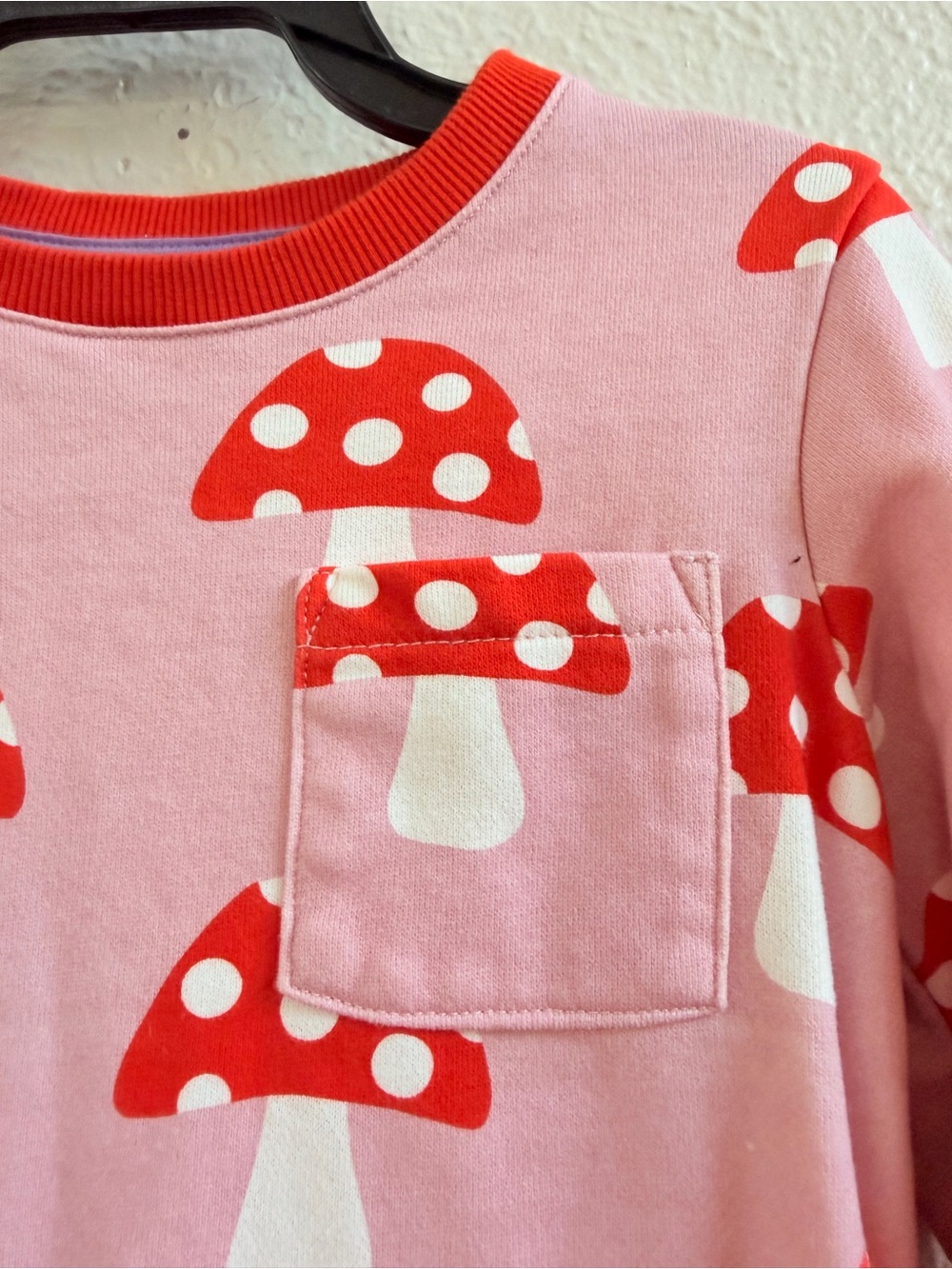 Mini Boden pink mushroom sweatshirt dress - Picture 5 of 8